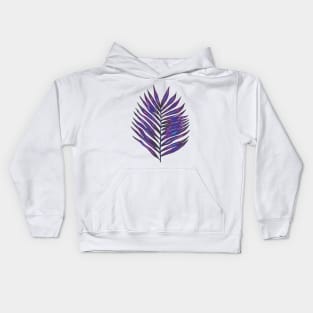 Violet tropical leaf Kids Hoodie